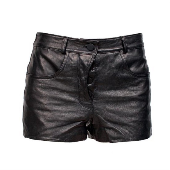 Alexander Wang Pants - Alexander Wang Lambskin Leather Shorts 2 4